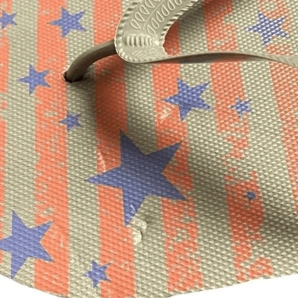 OT Revolution Flip Flops LG Grey‎ Blue Stars Patriotic Slip On July 4th Casual